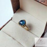 Sapphire Quartz Ring, 925 Sterling Silver Ring, Gold Gemstone Ring, September Birthstone Ring, Engagement Ring, Cz Set Ring, Statement Ring